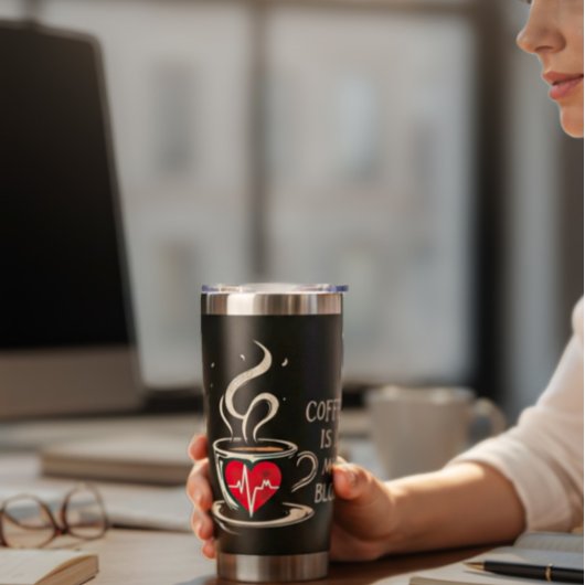 Kaffee steckt in meinem Blut Thermobecher