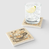 Kaffee Steinuntersetzer (Seitenansicht)