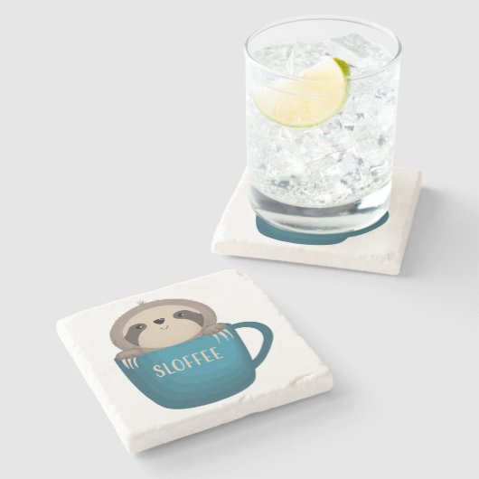 Kaffee! Steinuntersetzer (Seitenansicht)