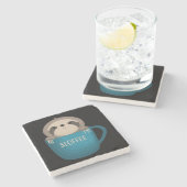 Kaffee! Steinuntersetzer (Seitenansicht)