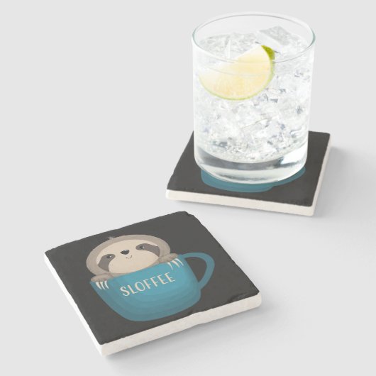 Kaffee! Steinuntersetzer (Seitenansicht)