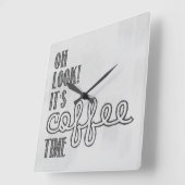 Kaffee-Stempeluhr Quadratische Wanduhr (Winkel)