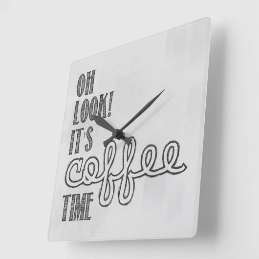 Kaffee-Stempeluhr Quadratische Wanduhr (Winkel)