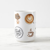 Kaffee-Sticker-Set Vintage-Braun Danke Kaffeetasse (Mittel)