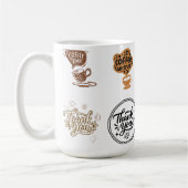 Kaffee-Sticker-Set Vintage-Braun Danke Kaffeetasse (Links)