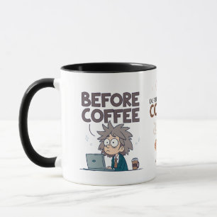 Kaffee-Stimmungs-Vektor-Kunst vor, während und nac Tasse