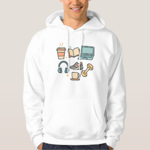 Kaffee, Studium, Fitness & Arbeit - Minimaler Lebe Hoodie