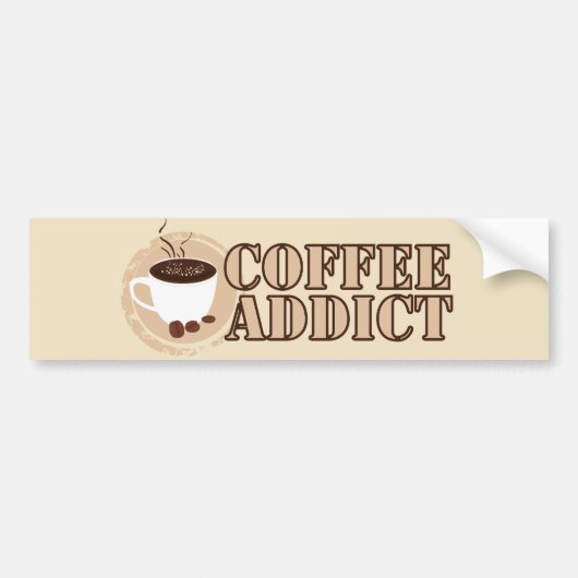 Kaffee-Süchtig-Tasse und Bohnen Autoaufkleber (Vorne)