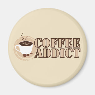 Kaffee-Süchtig-Tasse und Bohnen Magnet