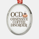 Kaffee-Süchtiger Silbernes Ornament (Links)