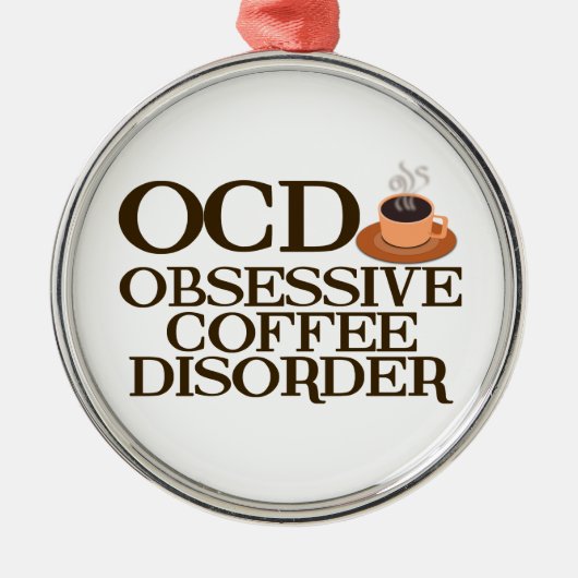 Kaffee-Süchtiger Silbernes Ornament (Vorne)