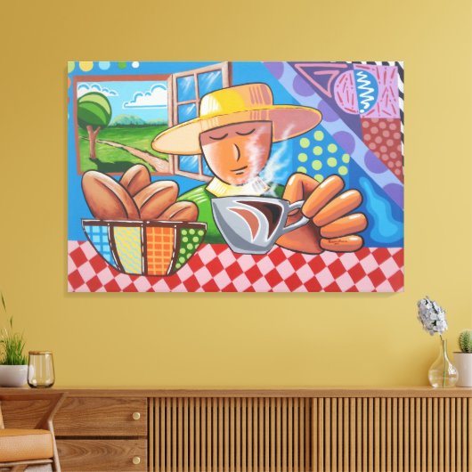 KAFFEE SÜDAMERIKANISCHE STRETCHED LEINWAND ART DRU (Insitu (Wohnzimmer))