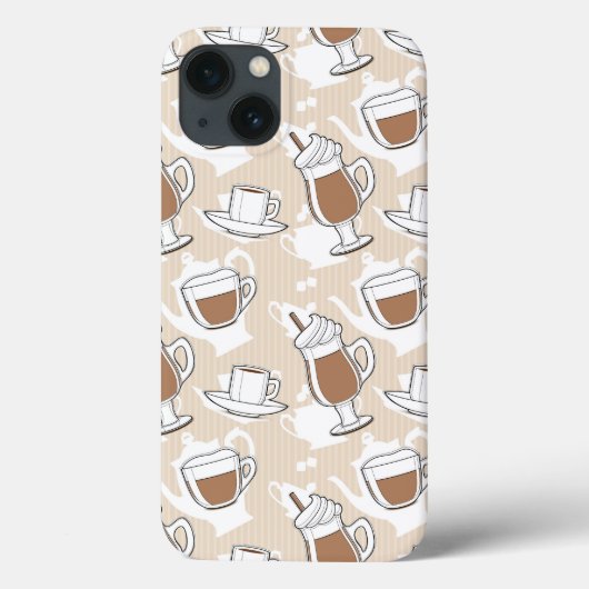 Kaffee, süßes Muster Case-Mate iPhone Hülle (Rückseite)