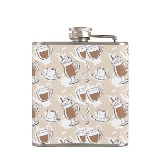 Kaffee, süßes Muster Flachmann (Rückseite)