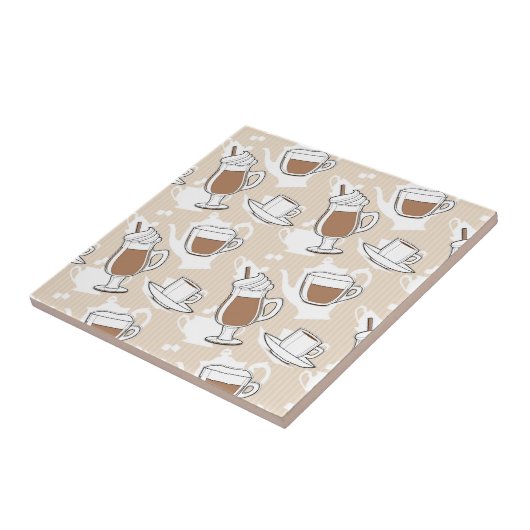 Kaffee, süßes Muster Fliese (Seite)