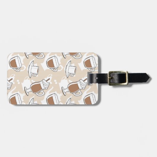 Kaffee, süßes Muster Gepäckanhänger (Vorderseite horizontal)