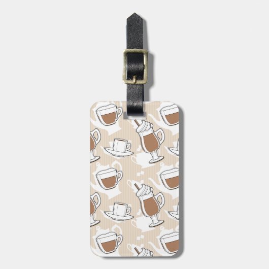 Kaffee, süßes Muster Gepäckanhänger (Vorderseite vertikal)