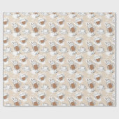 Kaffee, süßes Muster Geschenkpapier (Flach)