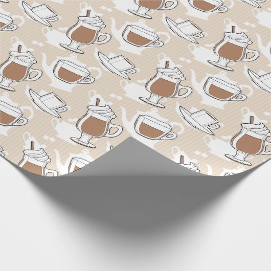 Kaffee, süßes Muster Geschenkpapier (Ecke)