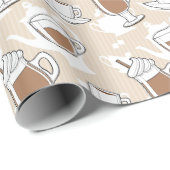 Kaffee, süßes Muster Geschenkpapier (Rolleneckpunkt)