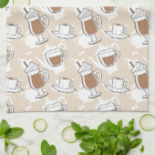 Kaffee, süßes Muster Geschirrtuch (Gefaltet)