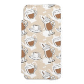 Kaffee, süßes Muster Incipio iPhone Geldbeutel-Hülle (Folio Vorderseite)