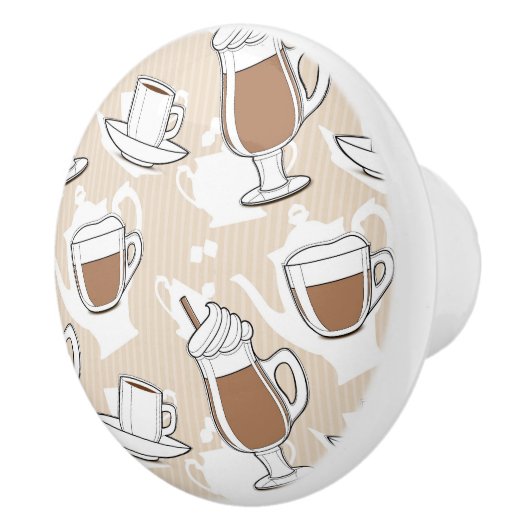 Kaffee, süßes Muster Keramikknauf (Rechts)