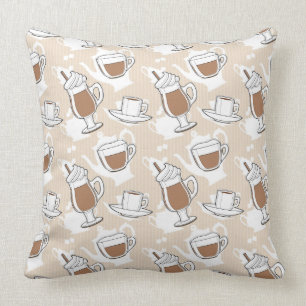 Kaffee, süßes Muster Kissen