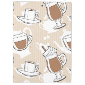 Kaffee, süßes Muster Klemmbrett (Rückseite)