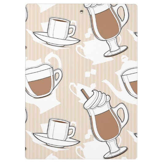 Kaffee, süßes Muster Klemmbrett (Rückseite)