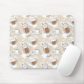 Kaffee, süßes Muster Mousepad (Mit Mouse)