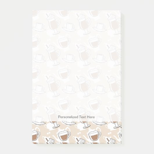 Kaffee, süßes Muster Post-it Klebezettel (Vorderseite)