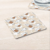 Kaffee, süßes Muster Rechteckiger Pappuntersetzer (angewinkelt)