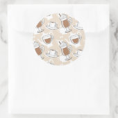 Kaffee, süßes Muster Runder Aufkleber (Tasche)