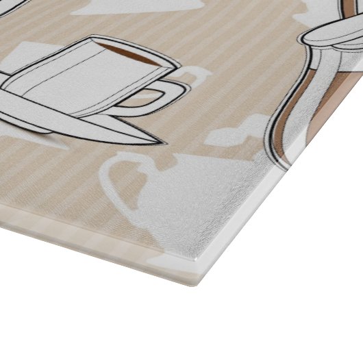 Kaffee, süßes Muster Schneidebrett (Ecke)