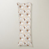 Kaffee, süßes Muster Seitenschläferkissen (Vorderseite Vertikal)