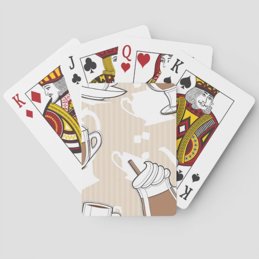 Kaffee, süßes Muster Spielkarten (Rückseite)