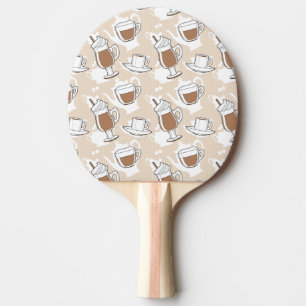 Kaffee, süßes Muster Tischtennis Schläger