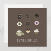 Kaffee Süßigkeiten Glückwunsch Geburtstagskarte (Vorne/Hinten)