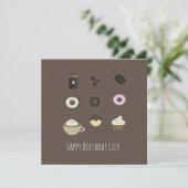 Kaffee Süßigkeiten Glückwunsch Geburtstagskarte (Stehend Vorderseite)