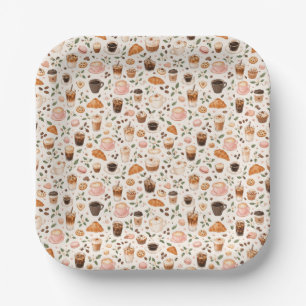 Kaffee- & Süßigkeiten-Muster-Papierplatten Pappteller