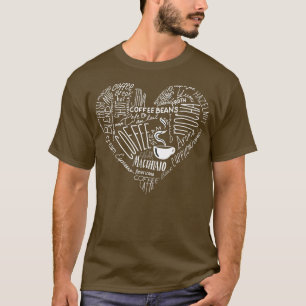 Kaffee T für Frauen Herz Alle Sachen Kaffee Lässig T-Shirt