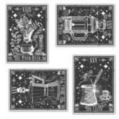 Kaffee-Tarot-Karten Aufkleber (Vorderseite)