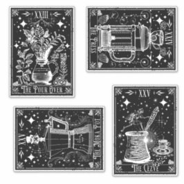 Kaffee-Tarot-Karten Aufkleber