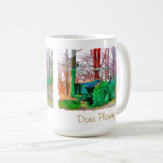 KAFFEE-TASSE 'ACKERBAU BEENDET' KAFFEETASSE (VorderseiteRechts)