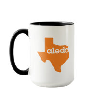 Kaffee-Tasse Aledos Texas - orange u. schwarz mit