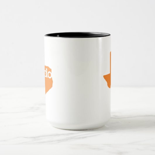 Kaffee-Tasse Aledos Texas - orange u. schwarz mit Tasse (Zentrum)