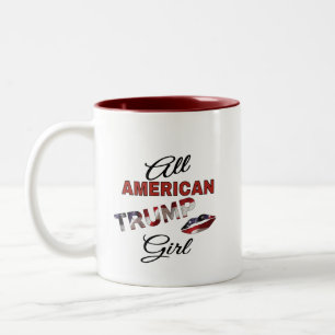 Kaffee-Tasse: Alles amerikanische Trump-Mädchen Zweifarbige Tasse