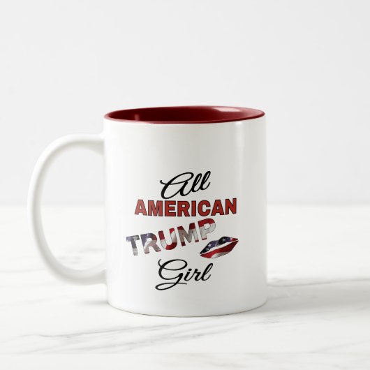 Kaffee-Tasse: Alles amerikanische Trump-Mädchen Zweifarbige Tasse (Links)
