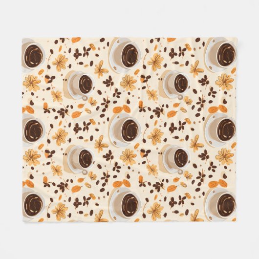 Kaffee Tasse & Bean Fleece Blanket (Vorderseite (Horizontal))